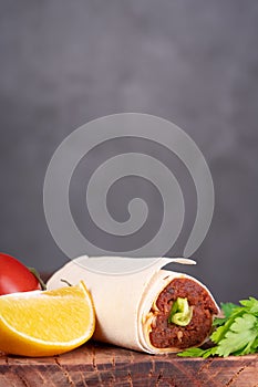 Traditional turkish food meatbal cigkofte