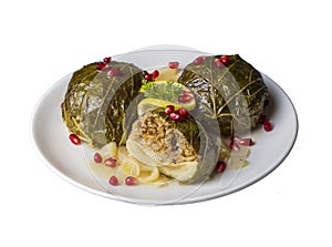 Traditional Turkish food stuffed artichokes, stuffed artichokes. Turkish name enginar canaginda sarma - dolma