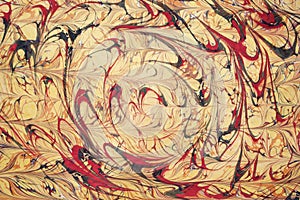 Traditional Turkish marbled paper artwork