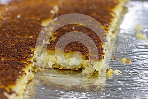 Traditional Turkish and Middle Eastern dessert: Knafeh Turkish: Kunefe