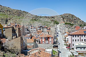 Traditional Turkish ottoman houses in Afyonkarahisar old town, Afyon, Turkey