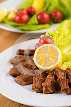 Traditional Turkish Raw Meat.  Cig Kofte  Turkish food