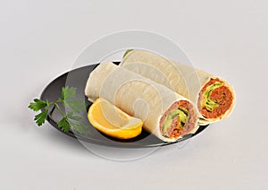 Traditional Turkish Raw Meat Wrap Turkish Name: Cig Kofte Durum