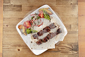 Traditional turkish shish kebab stock photo