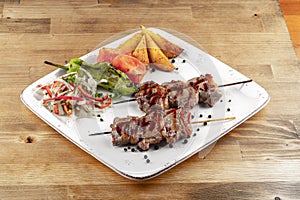 Traditional turkish Shish kebab stock photo