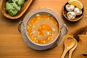 Traditional Turkish Soup Kelle Paca.