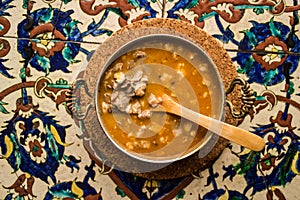 Traditional Turkish Soup Kelle Paca.