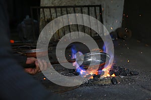 Traditional Turkish tinsmith or coppersmith