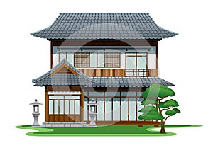 Traditional two floors japan house