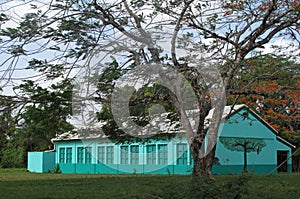 Traditional typical carribean house in Belize