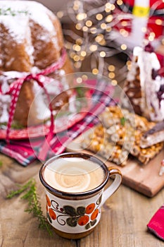Traditional typical sweets for Christmas in Italy. Coffees of nu