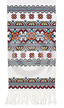 Traditional Ukrainian embroidered towel photo