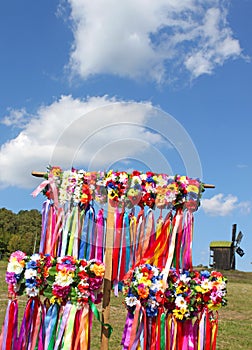 Traditional ukrainian female head-dress garlands