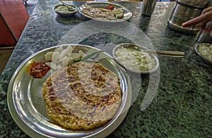 Traditional Vaishno Dhaba Aloo paratha, for breakfast