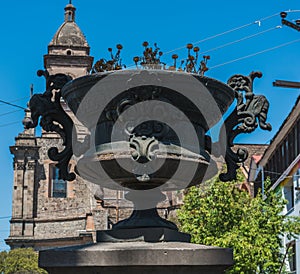 Traditional vase, in the city of Toluca, state of Mexico. Urban detail