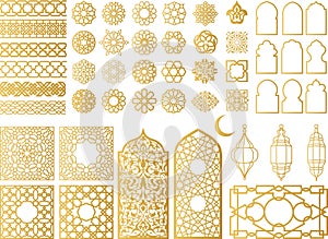 Traditional Vector Golden Arabic Pattern