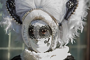 Traditional venetian carnival costume mask