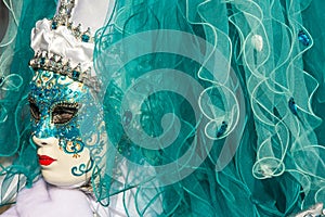 Traditional venetian carnival costume mask