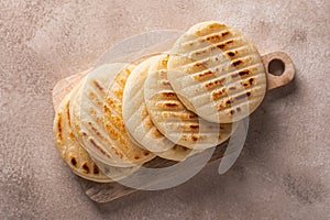 Traditional Venezuelan food arepa made from cornmeal