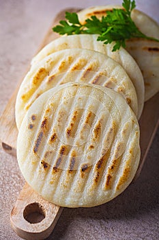 Traditional Venezuelan food arepa made from cornmeal