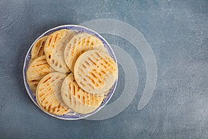 Traditional Venezuelan food arepa made from cornmeal