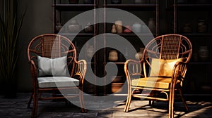 Traditional Vietnamese Bentwood Chairs In Unreal Engine 5 Style