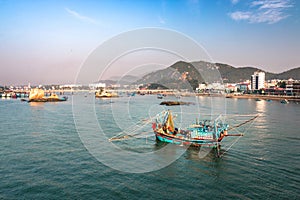 A Traditional Vietnamese Fishing Boat at Cai River in Nha Trang