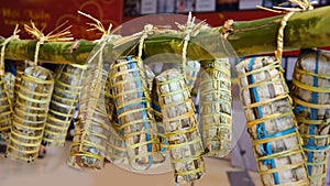 Traditional Vietnamese food - banh tet ( cylindric glutinous ri