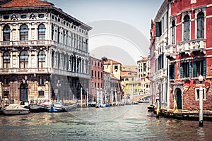 Traditional view of a city crossroad in Venice, Italy