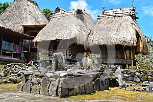 The traditional village of Bena on the island of Flores, a traditional house with a roof made of grass