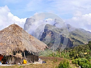 Traditional village house in mountains