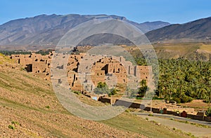 Traditional village in Morocco Atlas mountains