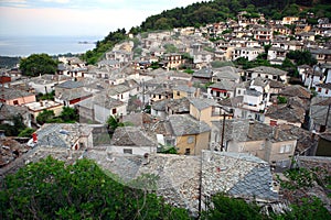 Traditional village of Panagia with sea view, Thasos (Thassos) Island, Greece photo