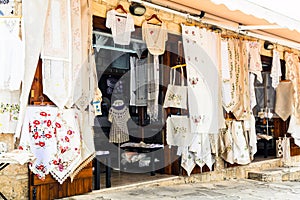 Traditional villages of Cyprus with lace workshops. Omodos photo