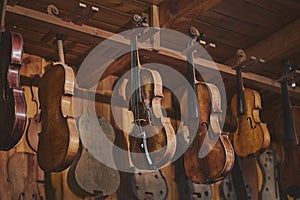 Traditional violin maker studio