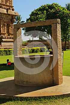 Traditional water well in the ancient Brihadisvara Temple in the gangaikonda cholapuram, india.