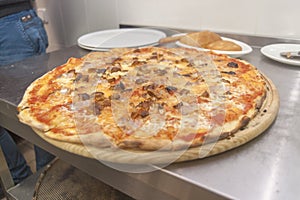 Traditional way baked Italian pizza