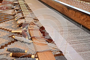 Traditional weaving loom for rugs