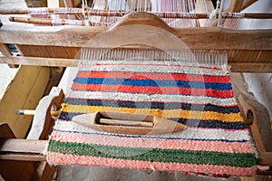 Traditional weaving machine made by wood