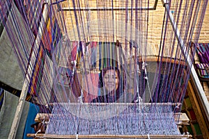 Traditional weaving in Meybod, Iran