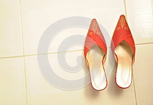 Traditional wedding shoes.