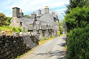 Traditional Welsh village cottages photo