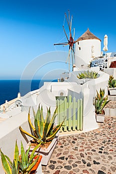 Traditional white architecture on Santorini island, Greece