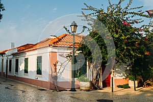 Traditional white washed houses in the historic centre of Cascais
