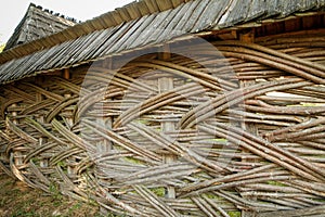 Traditional wicker fence from Breb village, MaramureÈ™ County, Romania.