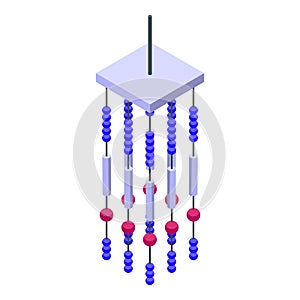 Traditional wind chime icon isometric vector. Tinkling melody jingles