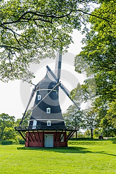 Traditional Windmill at Kastelett in Copenhagen, Denmark