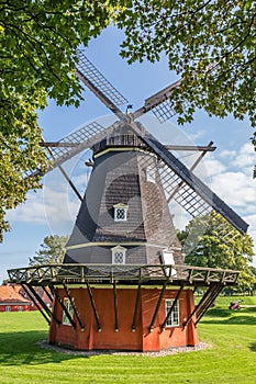 Traditional Windmill at Kastelett in Copenhagen, Denmark,
