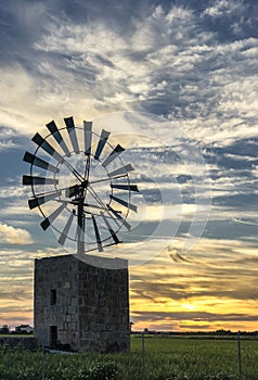 traditional windmill in Mallorca, Balearic Islands