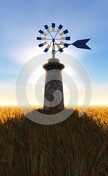 traditional windmill in Mallorca, Balearic Islands